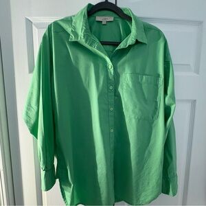 LOFT women’s  Vibrant Green Button Down Shirt